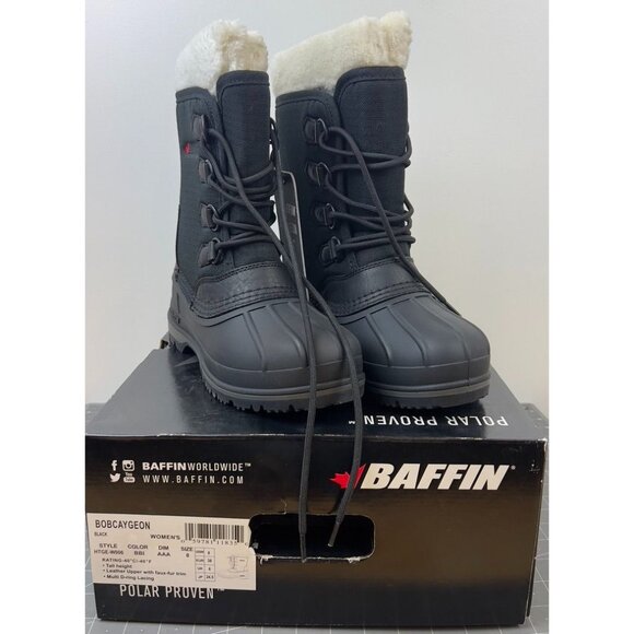 Baffin Bobcaygeon Women's Snow Boots Sz. 8 Black Waterproof Insulated Winter - Picture 1 of 9